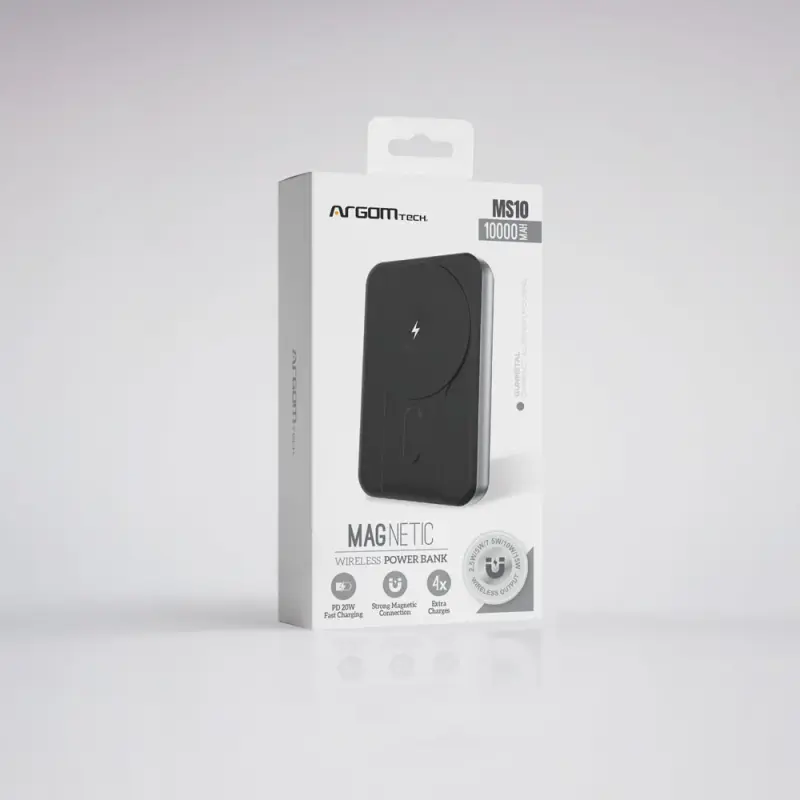 BATERÍA EXTERNA MAGNÉTICA MS10 DE 1000MAH DE ALUMINIO ARGPB1162